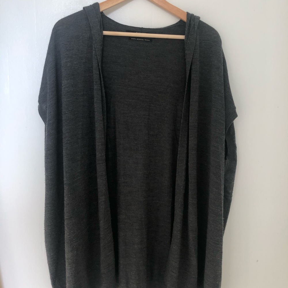 All Saints sleeveless, knit hooded vest/sweater